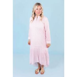 Boutique Embellish Women’s Large 100% Cotton Red Voile Print Ruffle Midi Dress